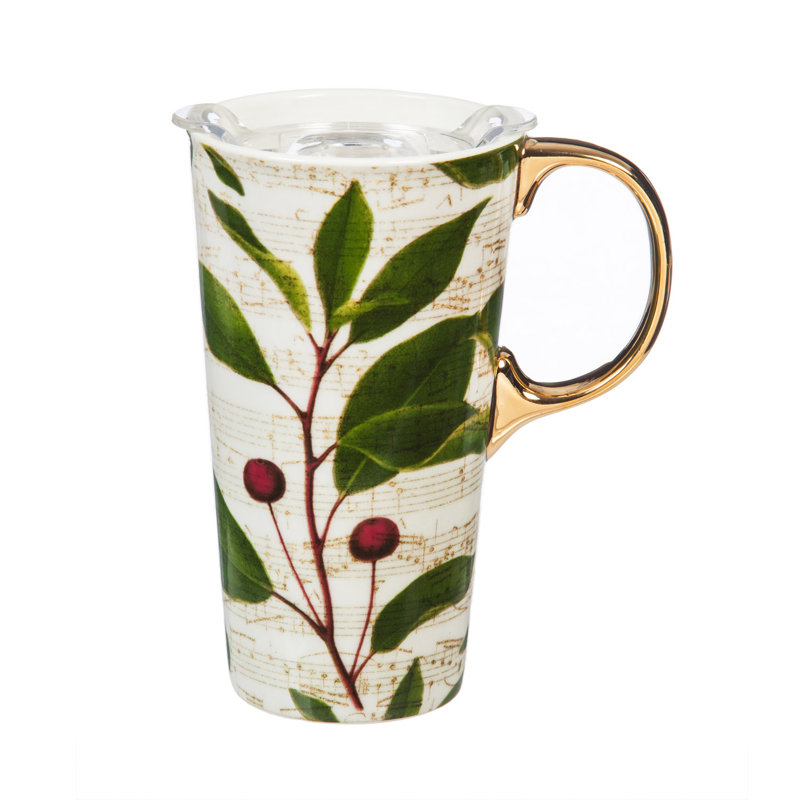 Grande tasse de voyage avec notes musicales et baies Vandt