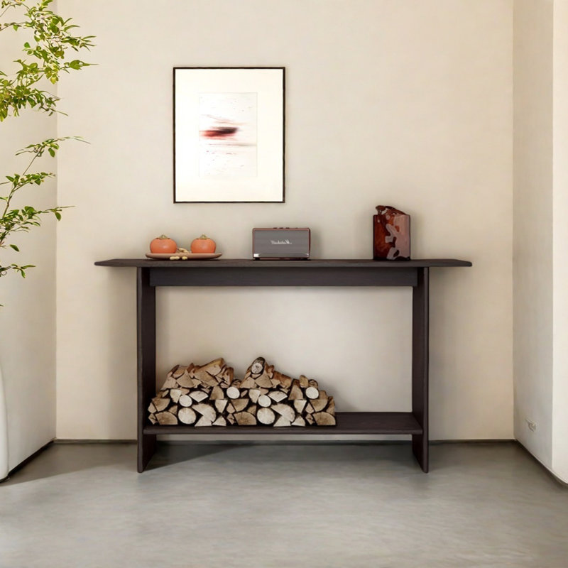 Modern Minimalist Console Table, 29.53" H x 55.12" W x 11.81" D, Black