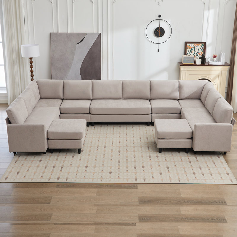 Canapé modulaire Dorch, Tissu gris