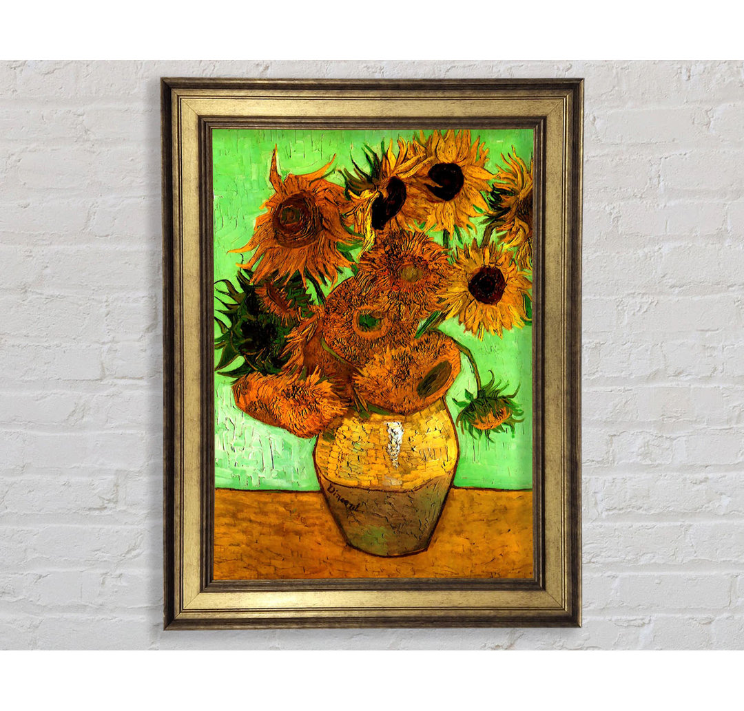 Van Gogh Stillleben Vase mit zwölf Sonnenblumen 2 - Einzelne Bilderrahmen Kunstdrucke