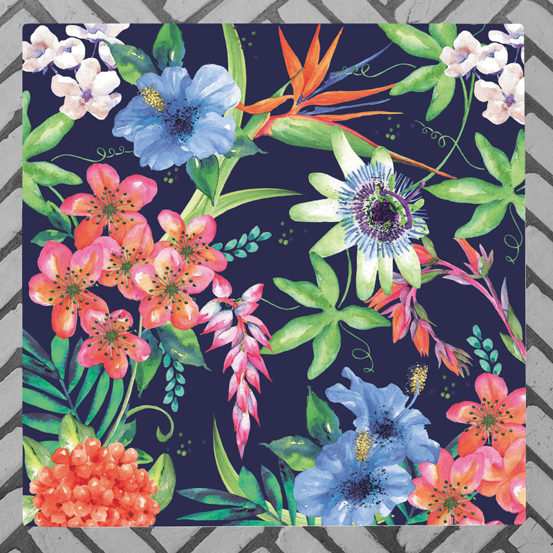 K.T.BENTLEY Traditional Plants & Flowers Wall Decor on Ceramic