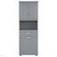 Rangement de salle de bain, grande armoire de salle de bain avec panier à linge, grand panier à linge inclinable et armoire de rangement supérieure-352579940