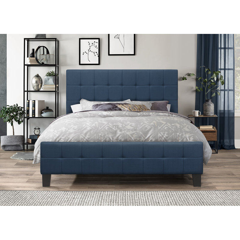 Upholstered Bed, Blue, Kingsize (5')
