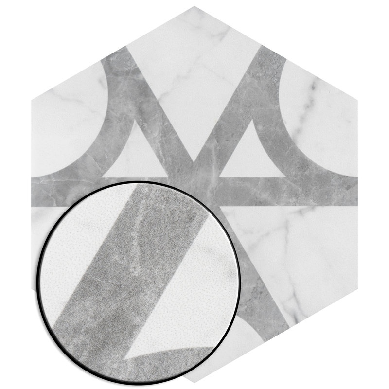 Classico Carrara 7" x 8" Porcelain Patterned Wall & Floor Tile