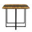 Table moderne à double texture - panneau de fibres à densité moyenne avec marbre et papier laqué à motif de bois, structure en métal noir robuste, table multi-usage 4 à 6 places pour la cuisine / coin repas / bureau à domicile