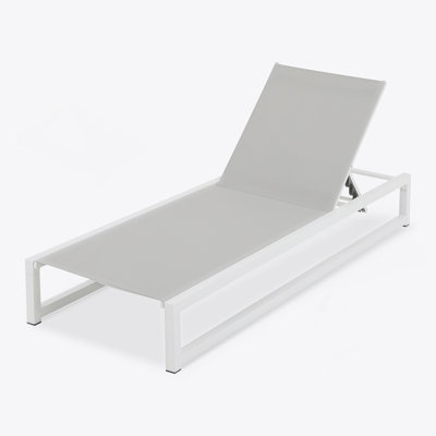 5-Level Adjustable Outdoor Chaise Lounge, Durable Aluminum Frame & Textilene Mesh, Perfect For Patio/Poolside