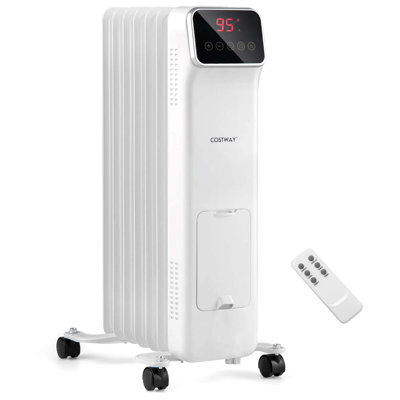 Chaufferette de radiateur 1500w remplie d'huile avec télécommande 3 modes de minuterie 24 heures pour l'intérieur