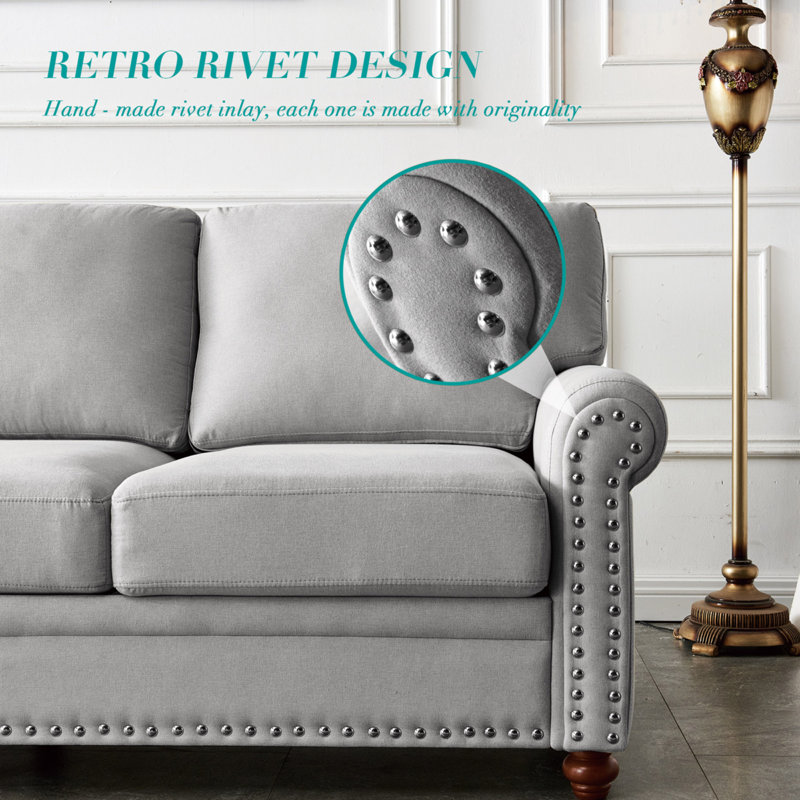Sheredan Upholstered 82.68'' Sofa, Gray Fabric