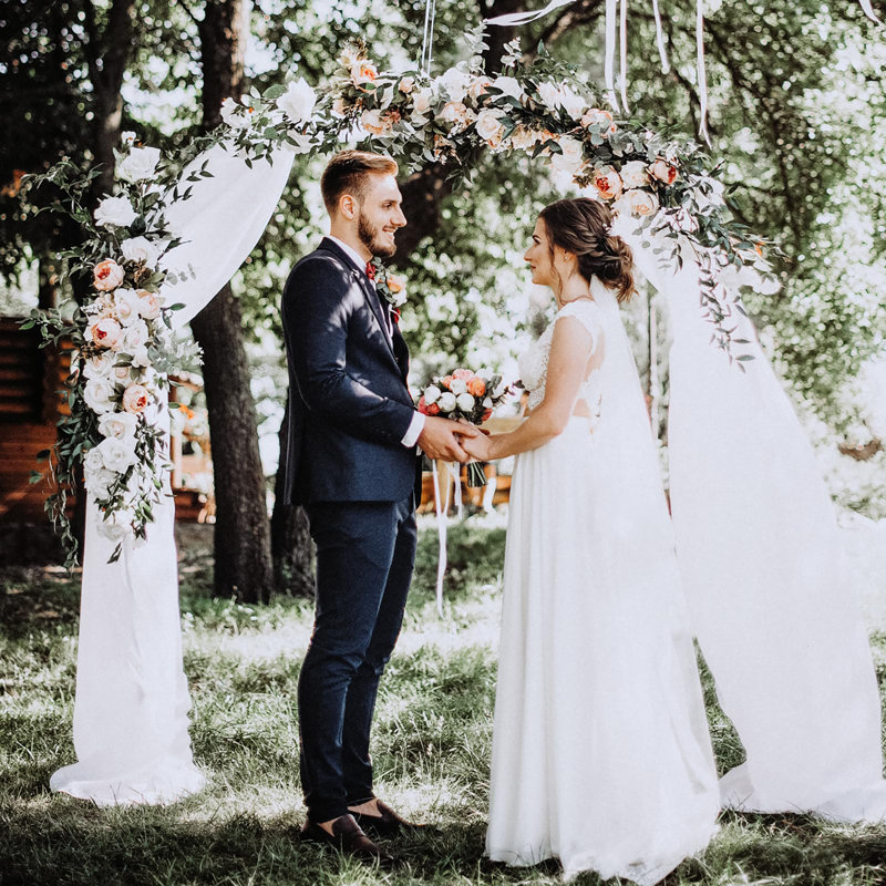 Décoration de mariage en métal pour arche de jardin, Noir