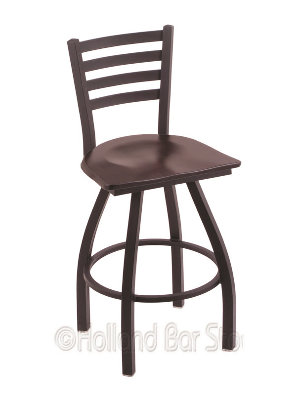 Tabouret de bar pivotant de 30" Evers, Érable cerisier foncé, Noir froissé, Tabouret de bar (siège d’une hauteur de 30 po)