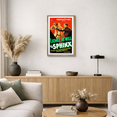 The Sphinx 1933 Mystery Crime Classic Film Poster Artwork, Vintage Movie Pictures, Framed Canvas Giclee Print Wall Art