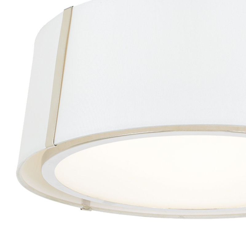 Plafonnier semi-encastré 3 lumières 18 po Aulait, Nickel poli