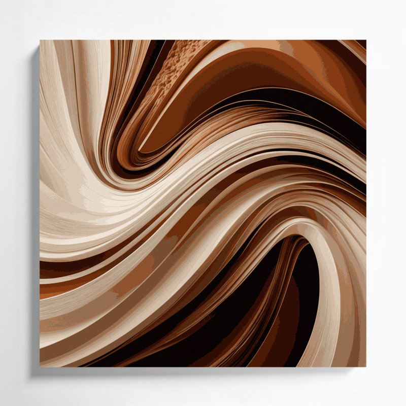 "Gradient Abstract", art mural sur toile beige, H 12 po x l 12 po