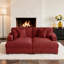 Oversized Upholstered Corduroy Sleeper Sofa Bed Lounge Sofa With Armrests & Throw Pillows-359410233
