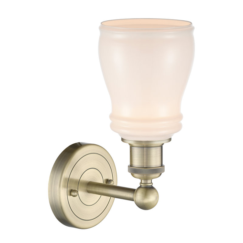 Cascades Armed Sconce, White, Antique Brass