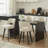 26.4" Swivel Bar Stools Set of 4, Black Solid Wood Legs & Metal Ring Footrest-780815904-789575587