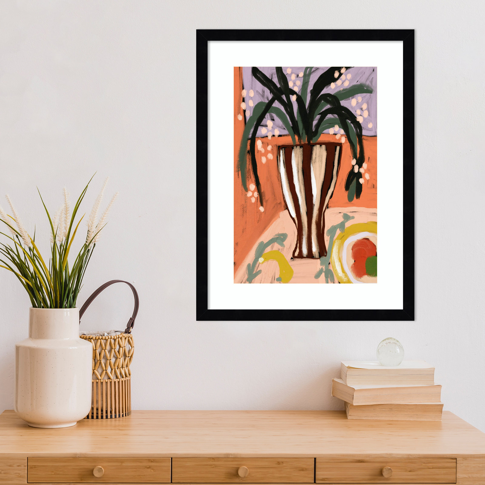 Floral Still Life No. 3 Print, Black, 21" H x 16" W