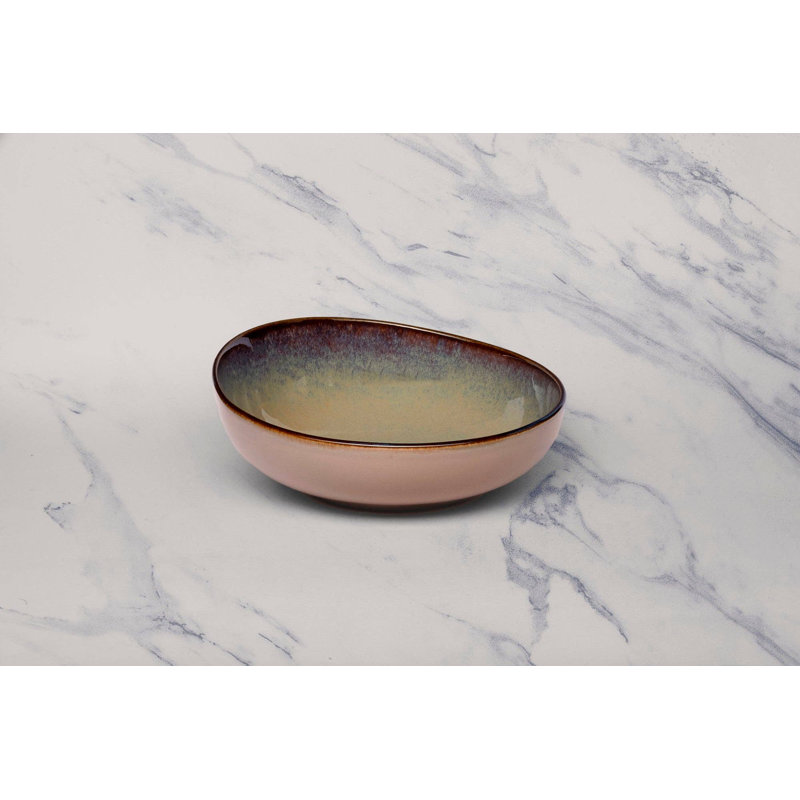 Bol Vital Coupe non empilable en porcelaine de qualité supérieure SPLASH BEIGE, 6,3 x 6,3 x 2 po