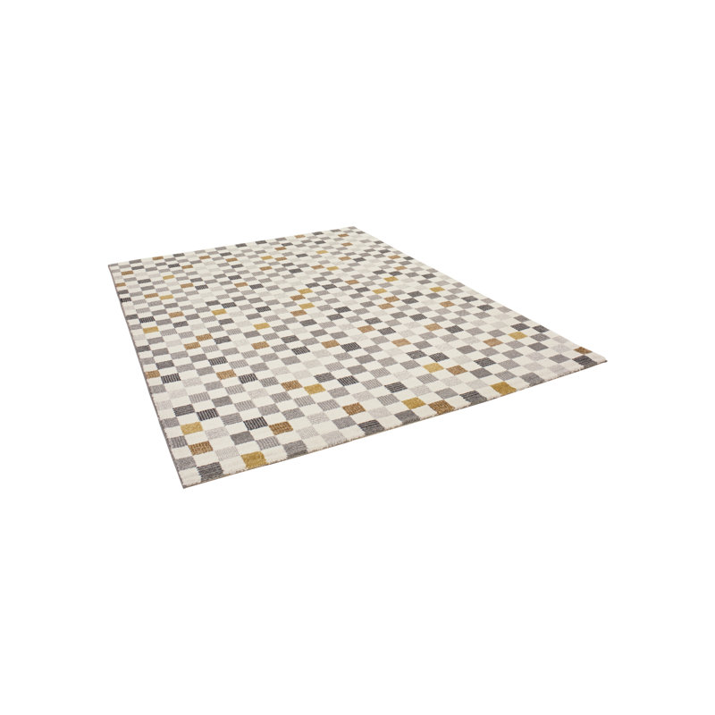 Tilly-Mae Soft low Pile Chequered Cream Rug, Rectangle 200 x 290cm