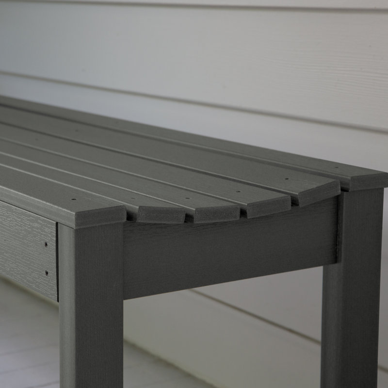 Banc d'extérieur en plastique recyclé Arbnora, H 17,3 po x l 56,8 po x P 15,8 po, Teck côtier