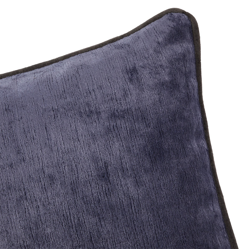 Boromee Velvet Pillow Cover & Insert, Navy, Rectangle 13"H x 22"W