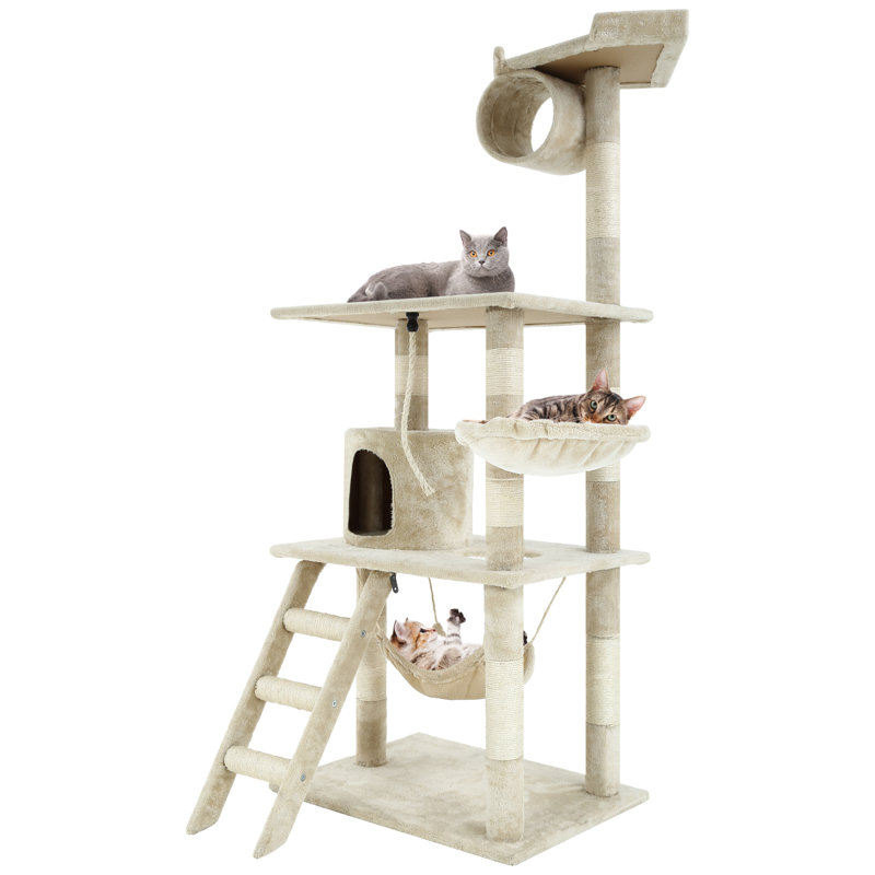 Arbre à chat 62 ", Beige