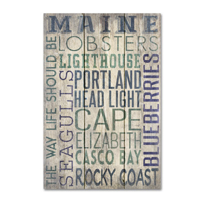 « maine 2 », art textuel sur toile tendue