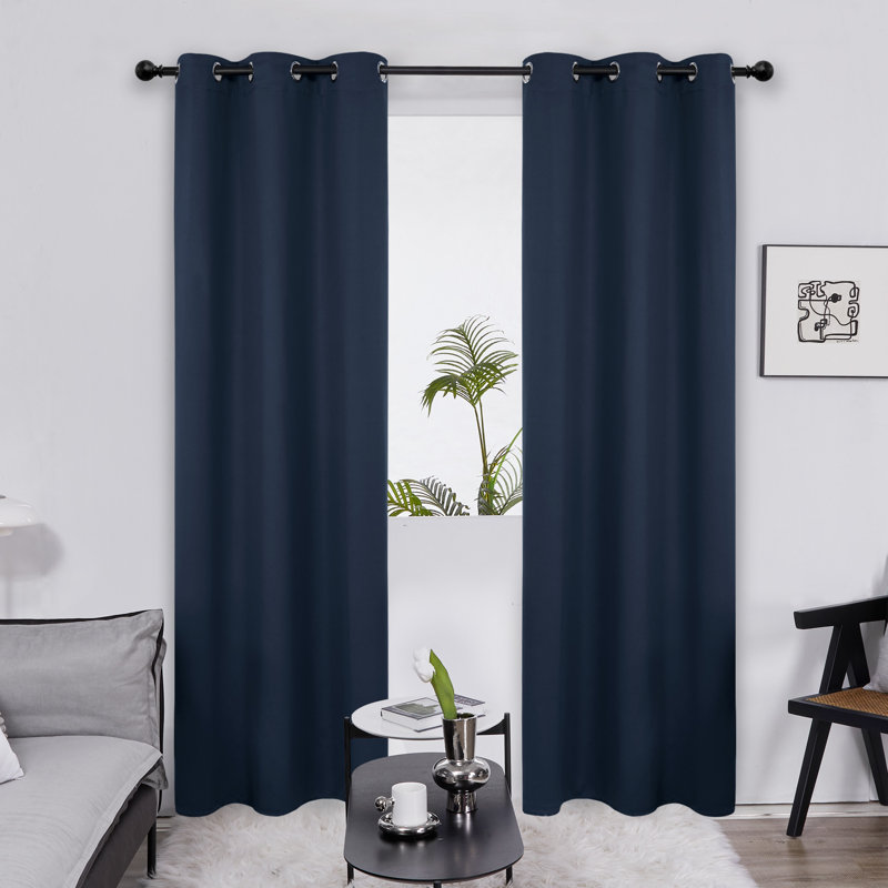 Frome Room Darkening Curtain Pair, 38" W x 84" L, Turquoise
