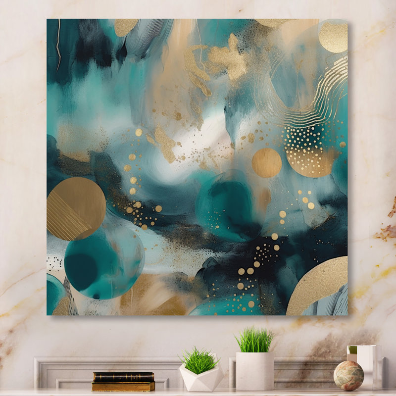Glam Abstract Wall Decor on Metal, 36" H x 36" W x 1" D
