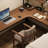 Solid Wood L-Shaped Desk/Computer Desk with Bookshelf-1660606638