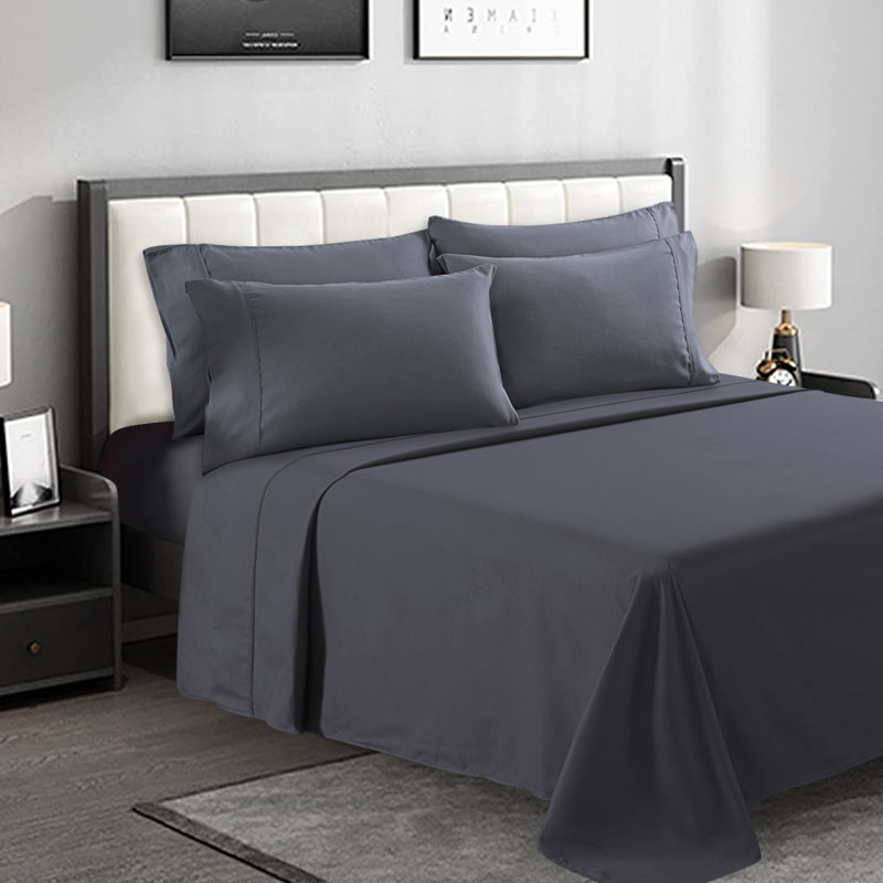 Sheet Set6 Microfiber Sheet Set, Dark Gray