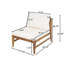 Ensemble de 2 chaises longues de patio modernes, bois d'acacia, style extérieur contemporain