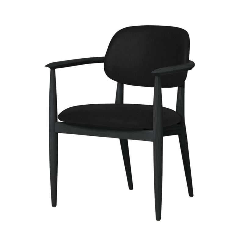Chaise Slow de Space Copenhagen, Chêne gris, Nouveau noir Newcastle 65