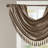 Faux Silk Waterfall Embellished Valance Bronze 38X46"-87155982