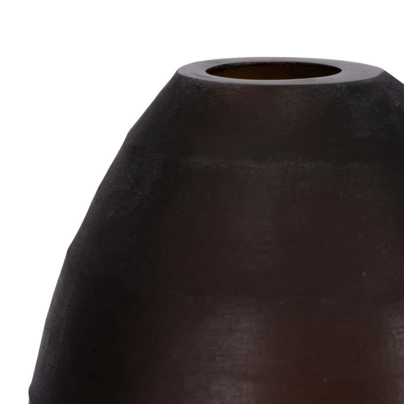 Glass Vase Glam Style Tapered Design for Home Office Bedroom Living Room Decor Displays Tabletop Centerpiece Modern Accent Flower Holder Decorative Vessel - 17" Brown