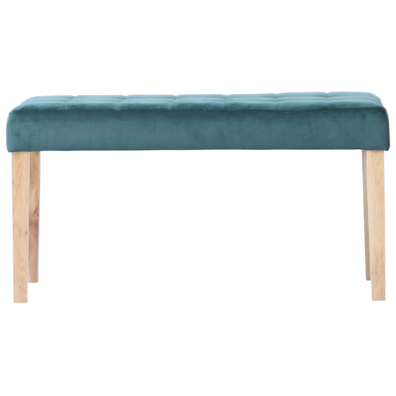 Velvet Bench, 48 cm H x 90 cm W x 35 cm D, Green