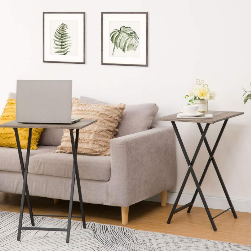 Folding Table, Grey/Black