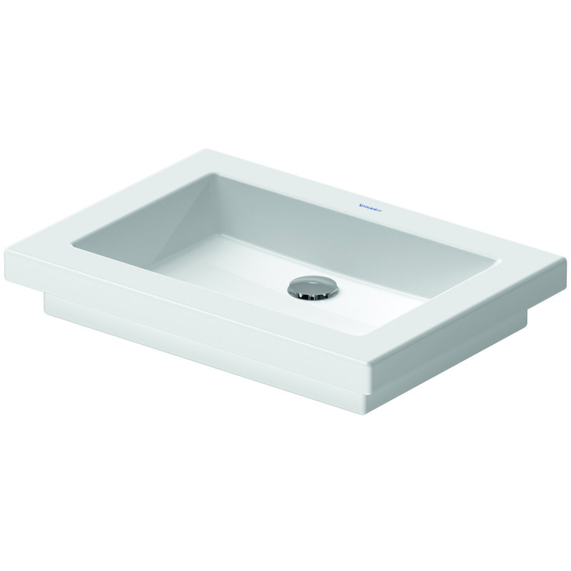 2nd Floor White Ceramic Rectangular Drop-in Bathroom Sink