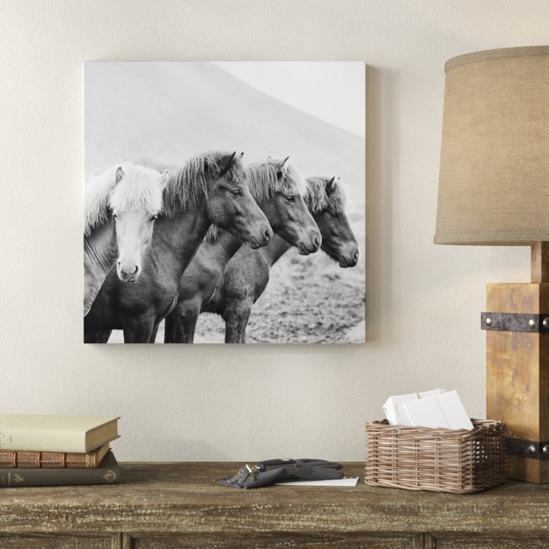 B And W Horses IX by PHBurchett - Wrapped Canvas Print, 51cm H x 51cm W