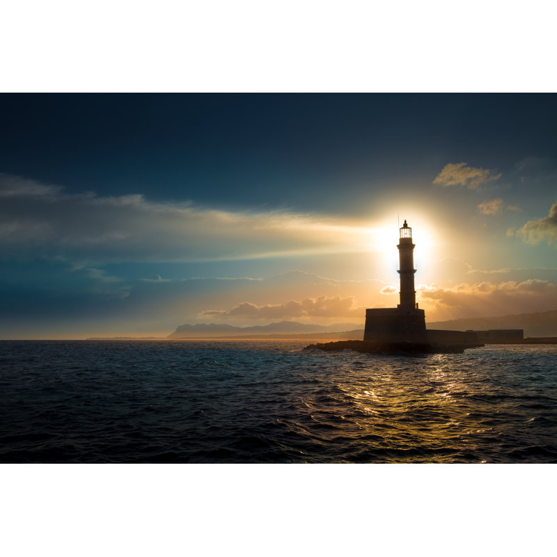 Lighthouse On Sunset - Wrapped Canvas Print, 51cm H x 76cm W x 3.8cm D
