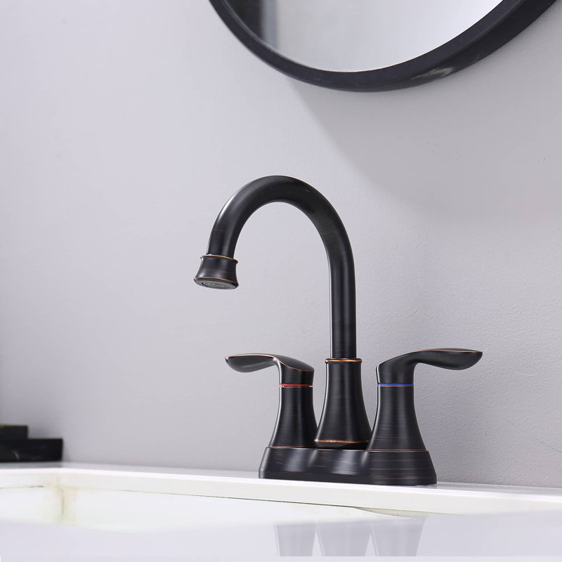 2-handle Bathroom Faucet with Drain Assembly
