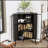 Modern 3-Tier Corner Storage Cabinet with Tempered Glass Doors and Removable Shelves