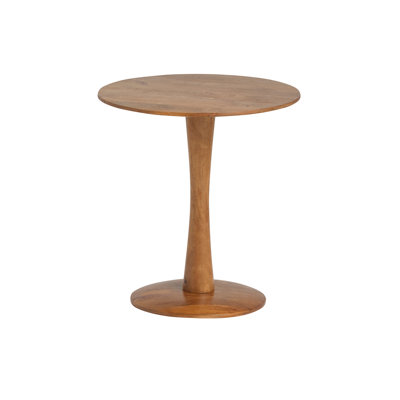 Solid Wood Pedestal End Table