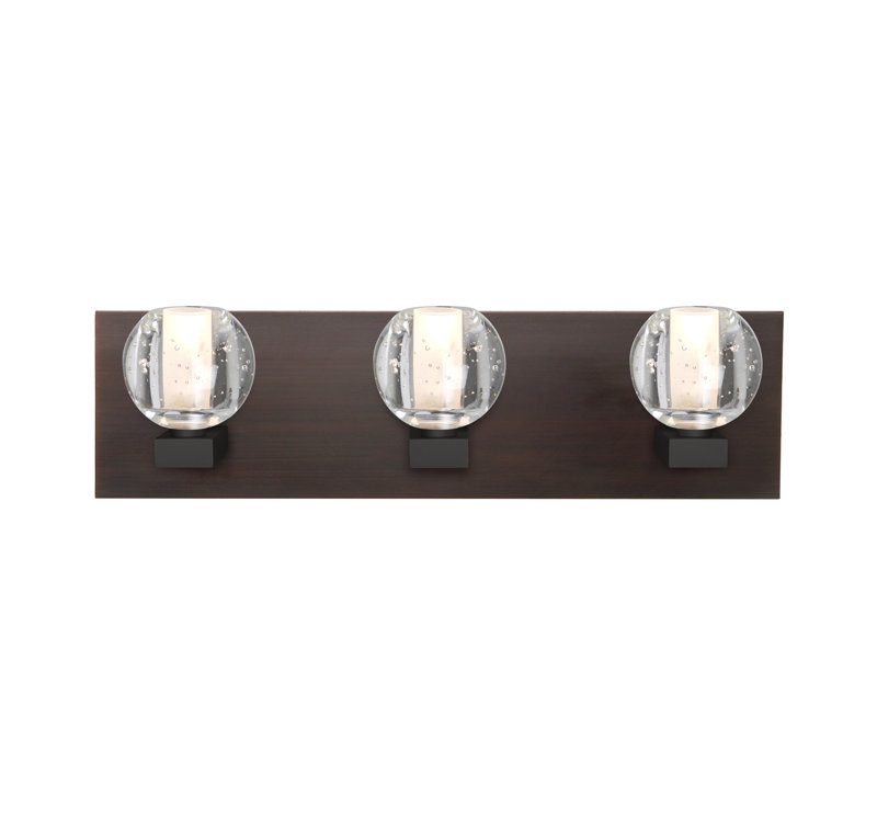 Dayna 3 - Light Dimmable Bath Bar, Satin Nickel, Bubble, LED