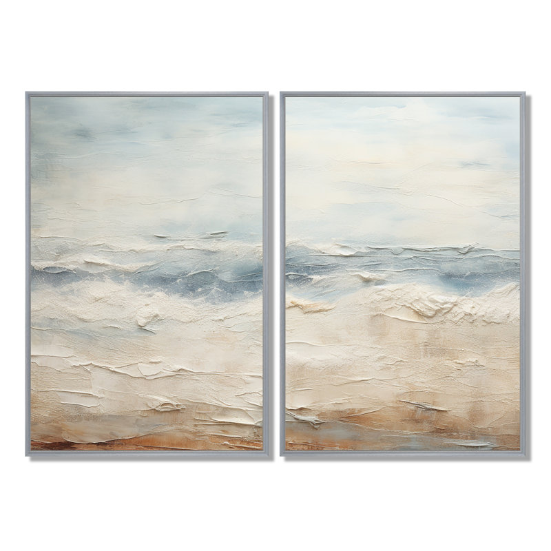 Rasch - impressions sur toile nautiques, Impression encadrée flottante, Argent argent, H 36 po x l 48 po