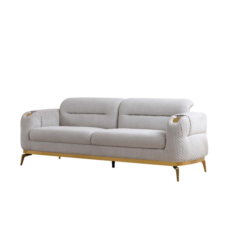 Canapé en bois de style moderne Zoe, Gris