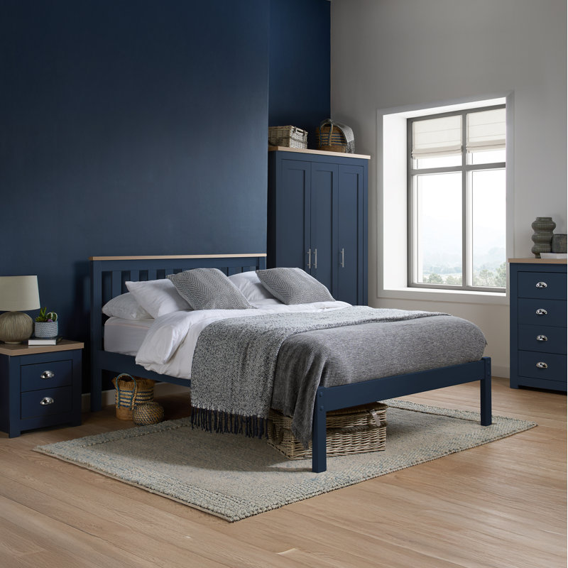 Highgate 3 Door Wardrobe, Navy/Oak