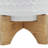 5" TRIBAL PLANTER W/ WOOD STAND, WHITE