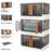 Collapsible Storage Bin - 8.4 Gal Large Capacity Organizer With Lid, Double Doors, And Wheels - Stackable Storage Containers