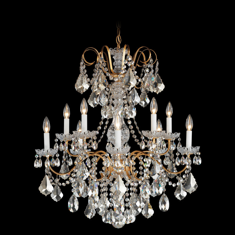 New Orleans 10 - Light Chandelier, Black Pearl, Clear Heritage